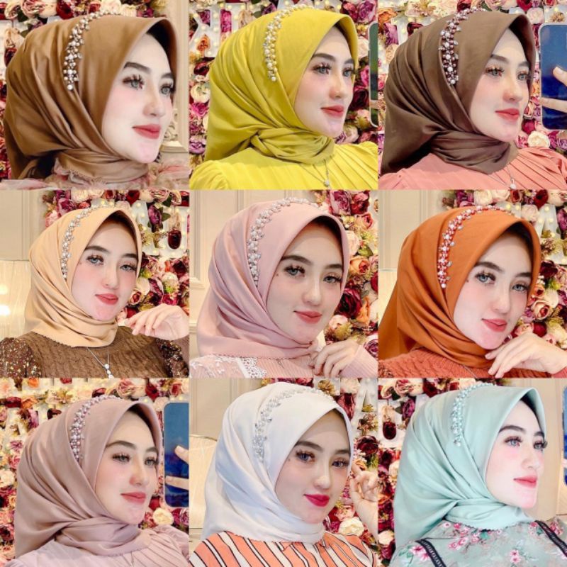 segiempat bella square payet mutiara permata/jilbab segiempat bella square bando payet/hijab bella-6