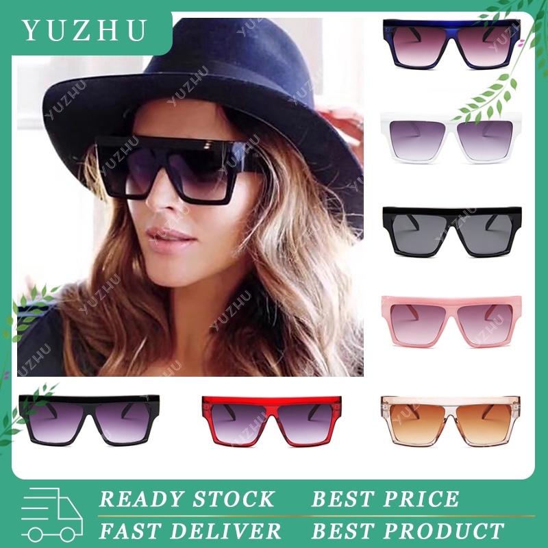 (YUZHU) Ready Stock Kacamata Wanita Fashion Trend  Frame Besar Kacamata Hitam