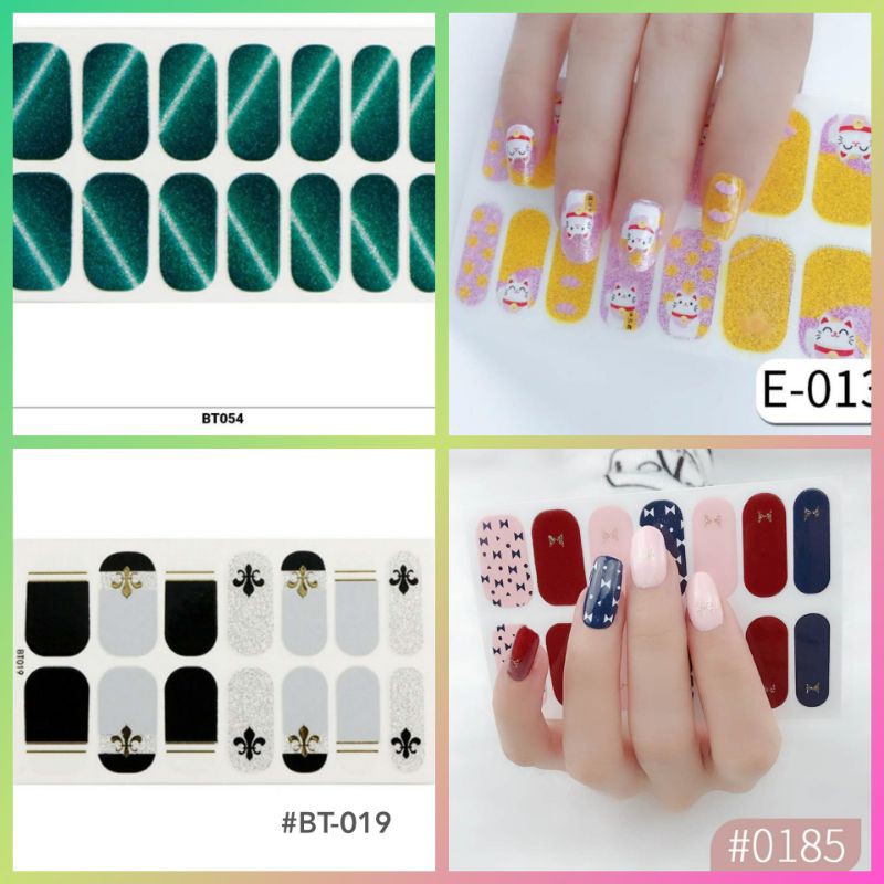 05 Stiker Kuku 3D Waterproof Nail Art Stiker Impor Murah