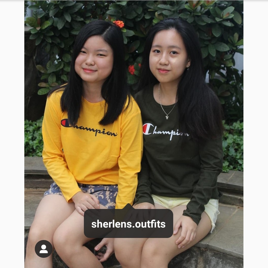 SHERLENS OUTFITS BAJU LENGAN  PANJANG  CHAMPION  Shopee 