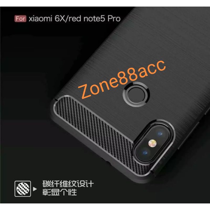 Silicon Case XIAOMI 6X Mi A2 Softcase iPAKY Carbon Casing Cover TPU