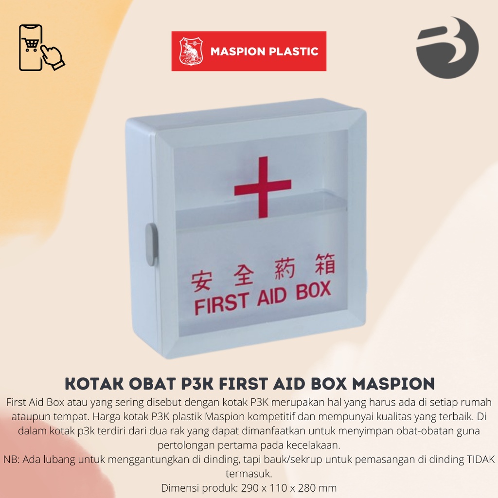 KOTAK OBAT P3K FIRST AID BOX MASPION/KOTAK OBAT/PENYIMPANAN OBAT