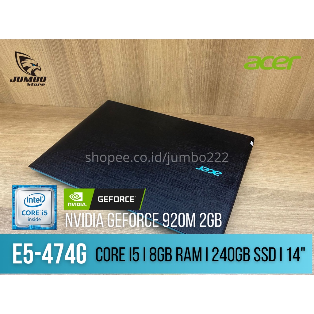 laptop acer intel core i5 8gb ram 240gb ssd nvidia geforce 2gb display 14  camera dvd rom