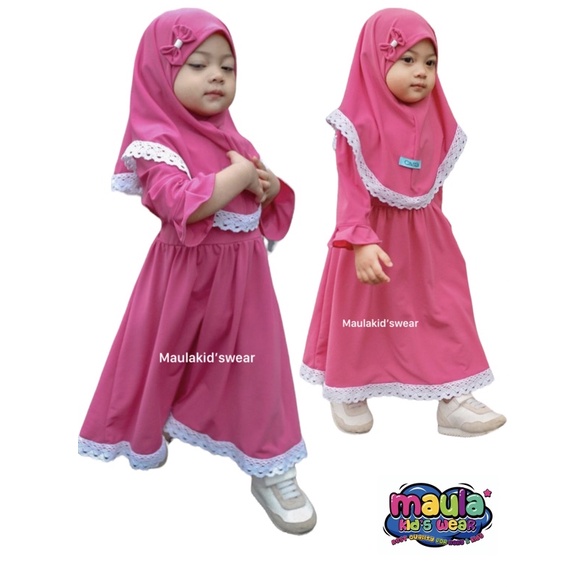 Gamis bayi newborn  - 18 bulan / Gamis anak perempuan  free jilbab murah / gamis pita Zahra murah