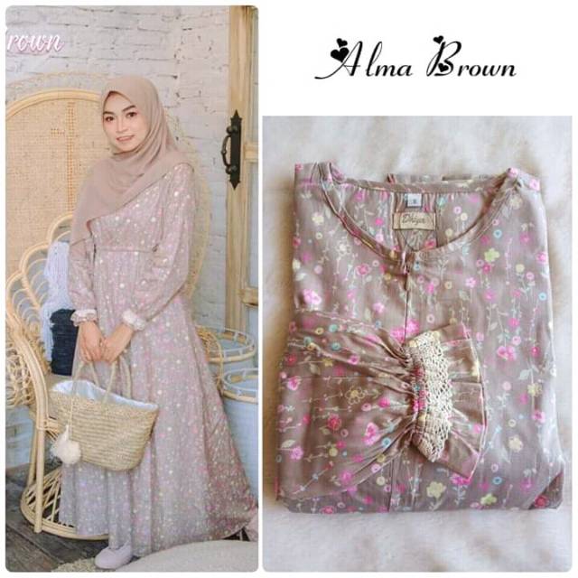 Alma dress by dhiya official / gamis busui /gamis katun jepang