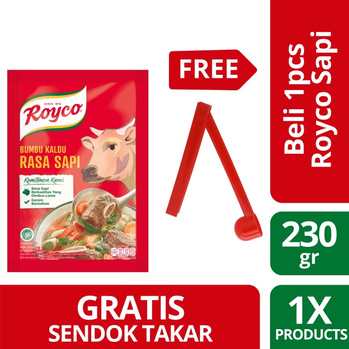 

vd2011c Royco Kaldu Sapi 230G Free Sendok Takar Fsfs201