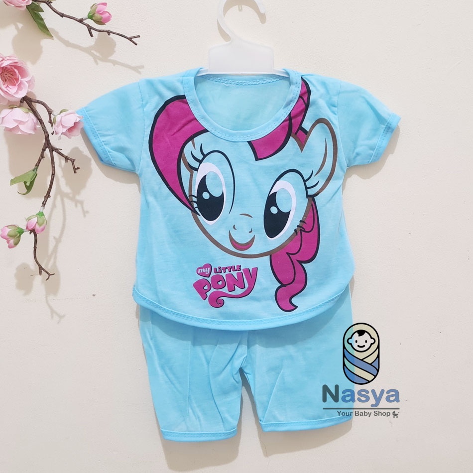 [N-013] Setelan baju Bayi Perempuan Lucu - motif lucu (3-6 bulan)