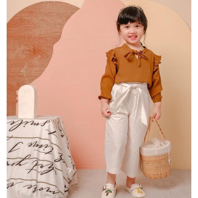 CRINKLE TOP/BLOUSE ANAK PEREMPUAN/Atasan Anak Perempuan Bahan Crinkle Usia 2 3 4 5 Tahun