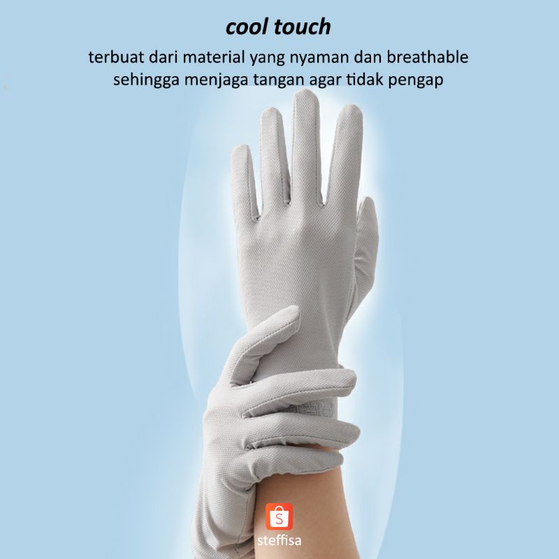 PREMIUM GLOVES | Sarung tangan berkendara mobil sepeda motor wanita pria unisex anti slip touchscreen sport riding anti uv impor half full finger