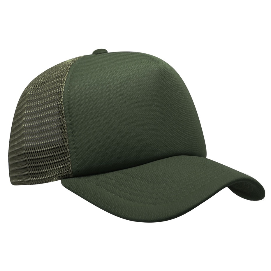 Snapback Topi Trucker Dewasa Hijau Army Polos