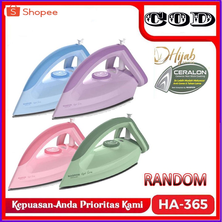 PROMO Maspion Setrika Hijab Series HA-365 Dry Iron Ceralon BERGARANSI RESMI MANTAP