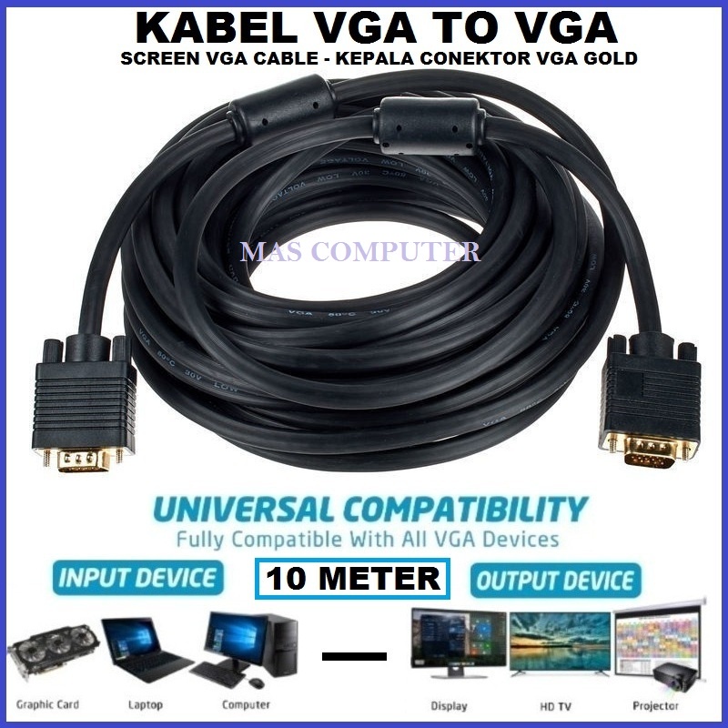 INDO BESTLINK Kabel VGA 10Meter Gold / Kabel VGA 10Meter / Kabel VGA TO VGA 10 Meter