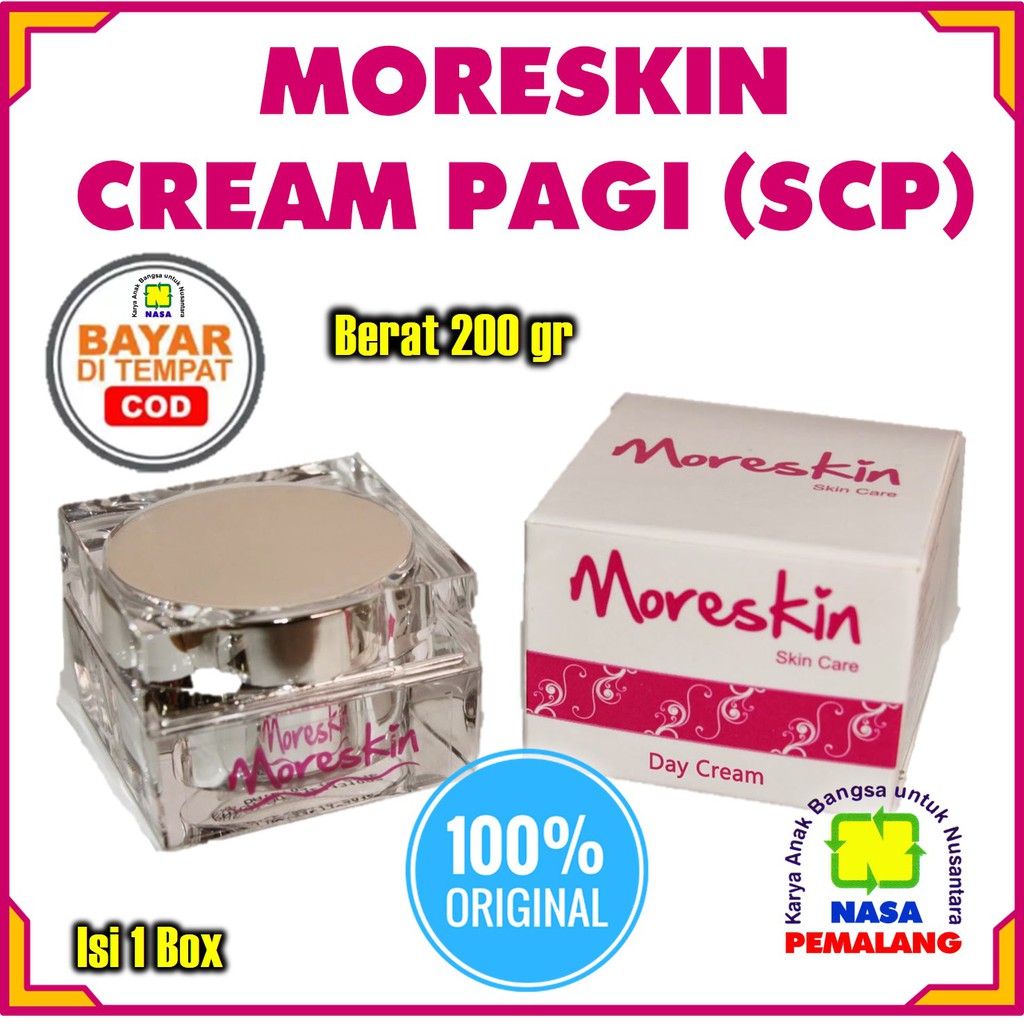 

MORESKIN CREAM PAGI SCP ORIGINAL NASA PERAWATAN KULIT ALAMI NASA PEMALANG