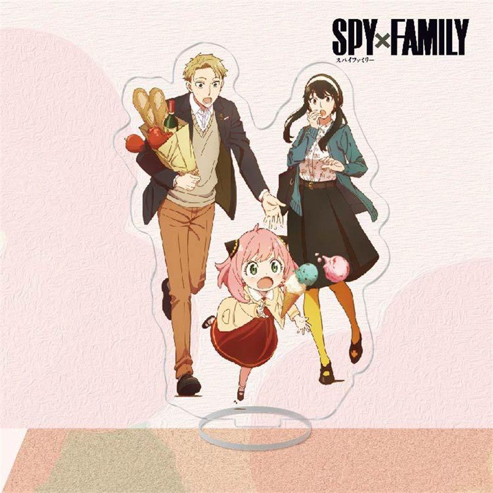 Lanfy x FAMILY Akrilik Stand Hadiah Ulang Tahun Lucu Fashion Koleksi Mainan Action Figure Ornamen Anime x Keluarga Hiasan Meja Dekorasi Figure Plat