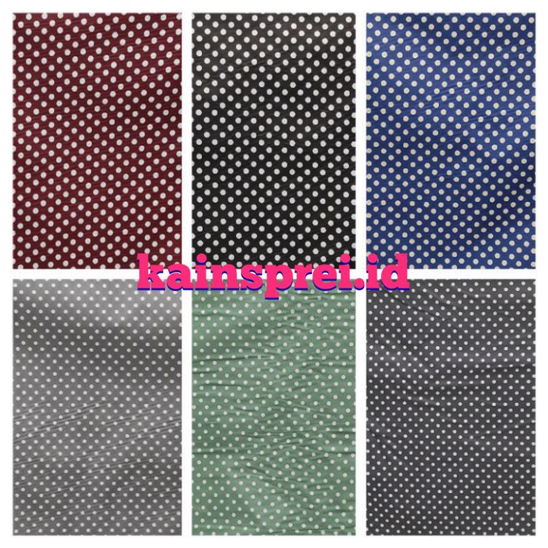 [L240] BAHAN KAIN SPREI METERAN KATUN CVC MOTIF POLKADOT baby Dottie PIYAMA GORDEN DRESS