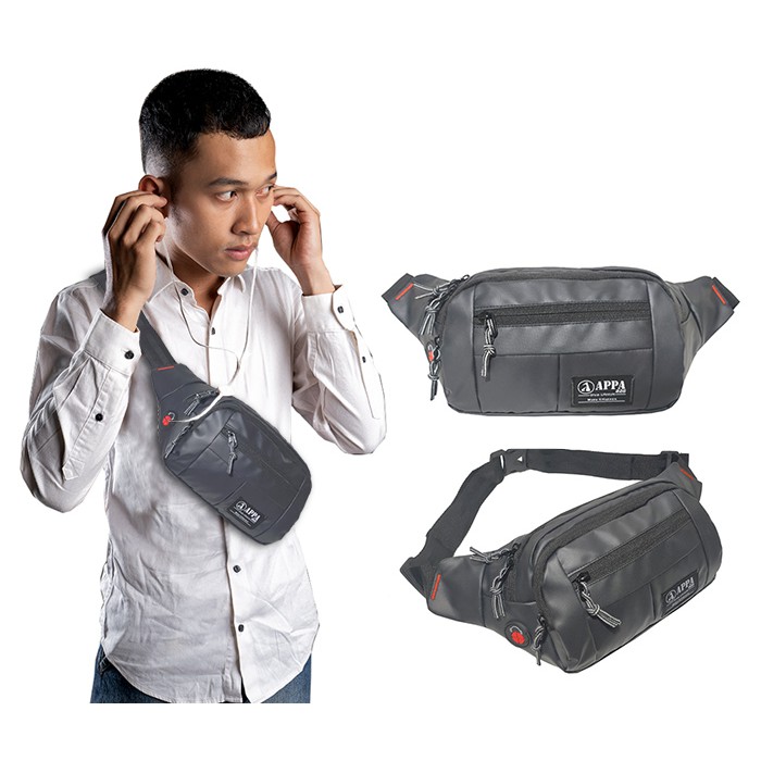 Waistbag - Tas pinggang / Tas slempang Original bahan Bimo waterproof PURE7003