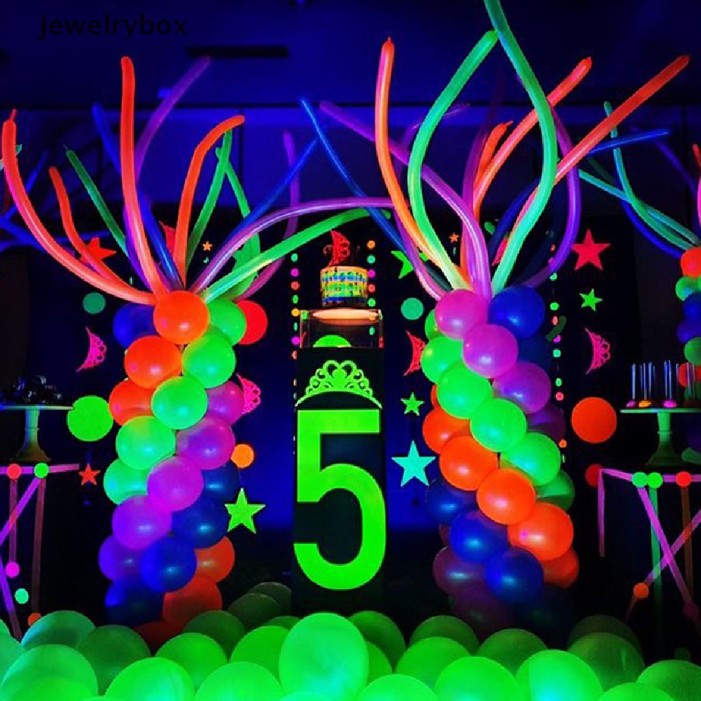 100 Pcs Balon Panjang Warna Neon Glow In The Dark