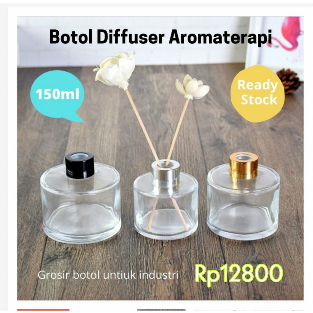 BOTOL KACA DIFFUSER AROMATHERAPY BOTOL KACA MINYAK WANGI PENGHARUM RUANGAN 150ML REED DIFUSER BOTOL 