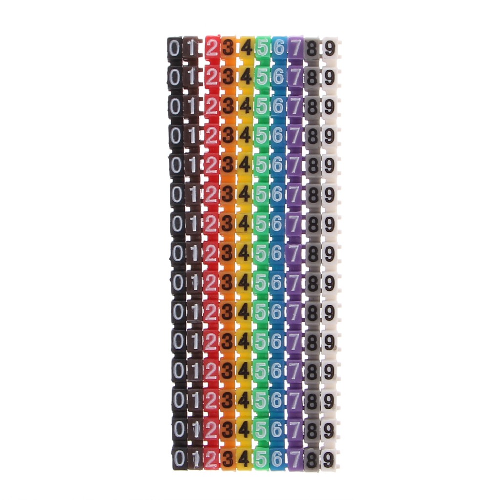 150 Pcs Cable Markers Colourful C-Type Marker Number Tag Label For 2-3mm Wire