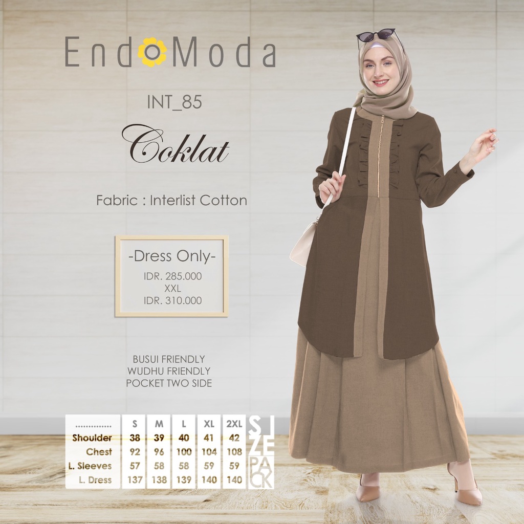 GAMIS MUSLIMAH ENDOMODA INT 85 COKLAT