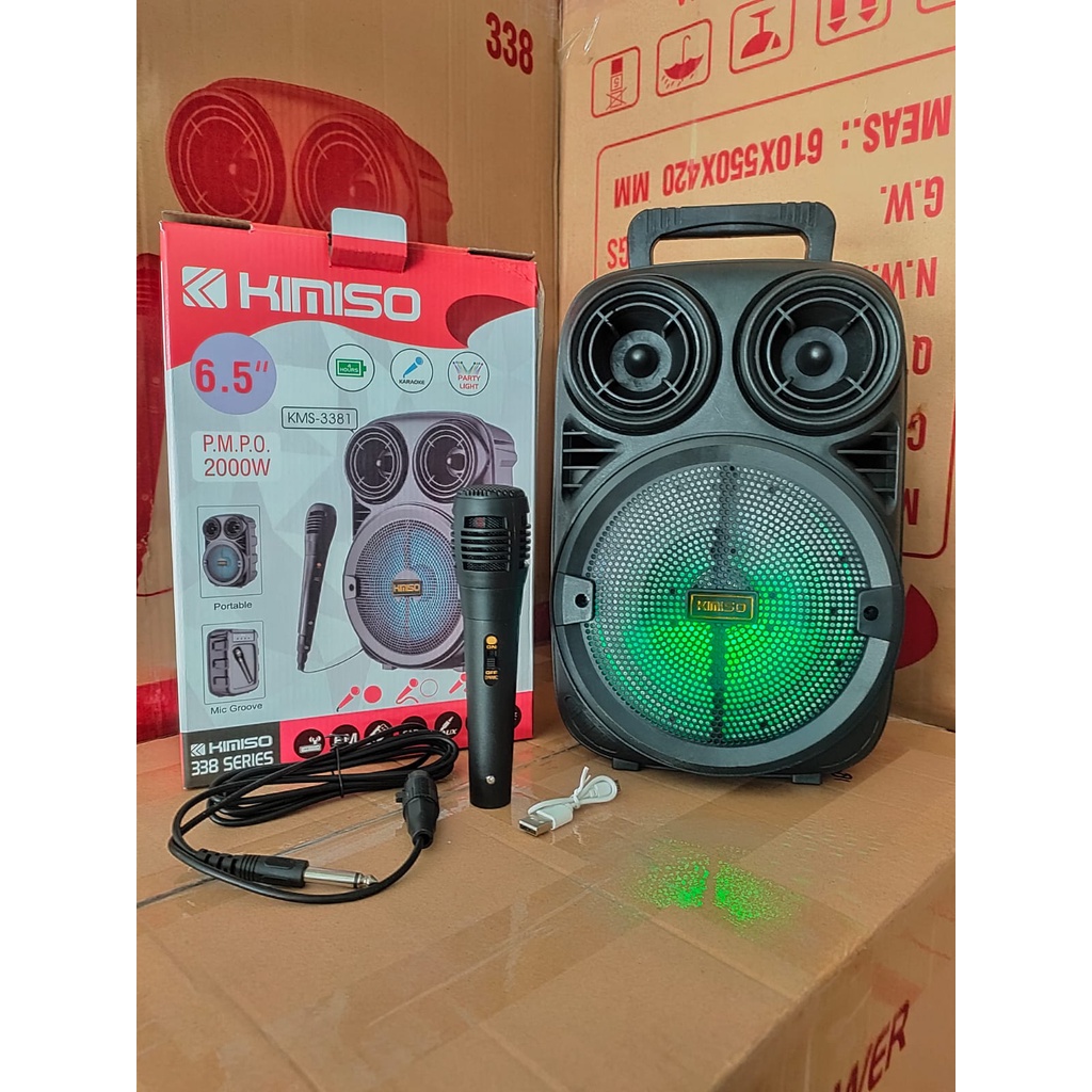 Speaker Bluetooth Portabel Kimiso 3381 Series Free Mic Karaoke