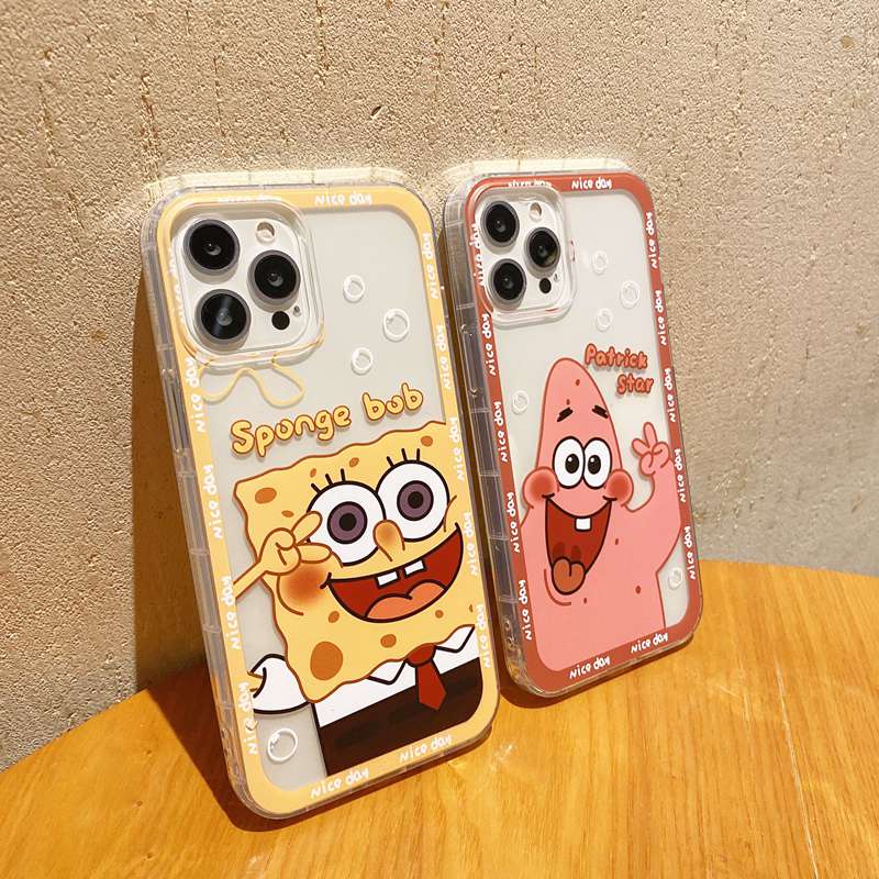 Couples Spongebob Silicone Case OPPO A3S A31 A5 A9 A7 AS5 A12 A11K A5 A76 A33 F9 A52 A92 F11 A16 A54 A74 A95 A96 A36 2F 4 5F 6Z 7 8 C12 C15 C25 C31 C35 9i Cover