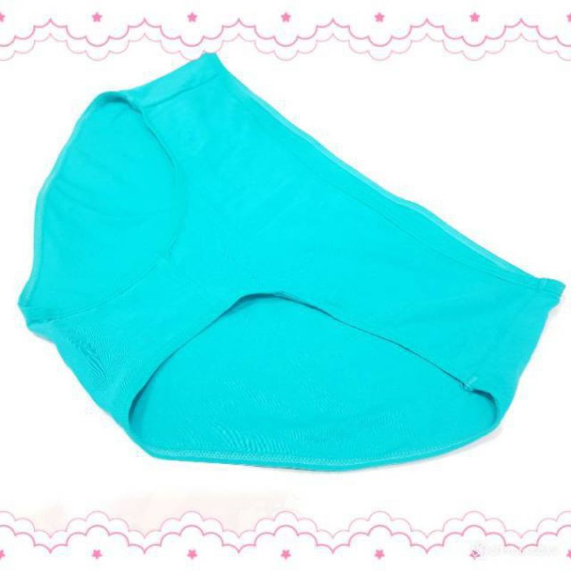 Celana  Dalam Wanita Panty Girls Satuan 1 pcs / 3pcs Box Mika Warna Tosca&amp;Yellow s1