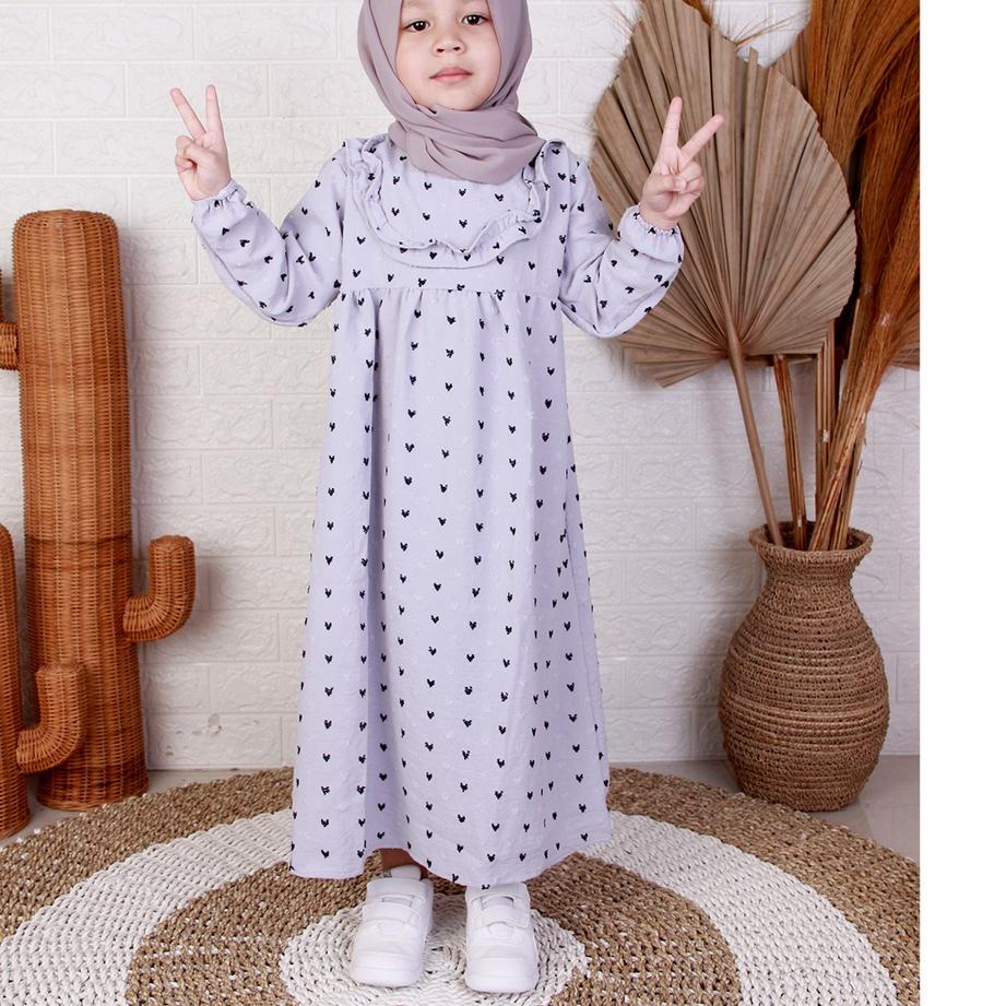 Dungdungkids Gamis Anak Crincle Uragry Balita Syari Nabila 2- 5 Tahun