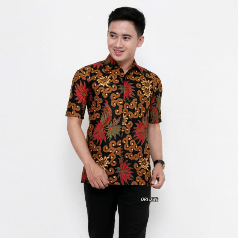 tey-17 Batik Pria ASJ SA HRB026 Kenongo Kemeja Tosca Pendek-05