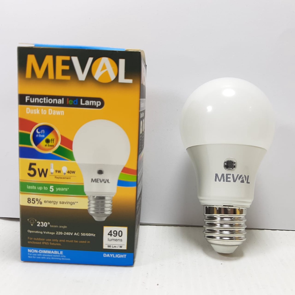 Bohlam Lampu LED Sensor Cahaya 5W 9W 11W - Putih MEVAL
