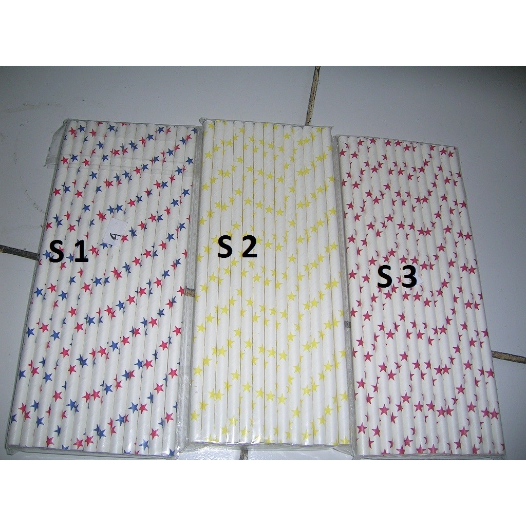 paper straw/ sedotan kertas warna earni food grade isi 25 pcs