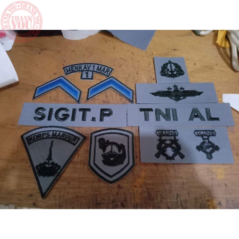 bordir nama atribut pdl tni seragam pelaut tni Terbaru bordir Nama dada