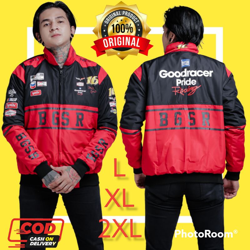jaket nascar pride racing original bgsr distro pria jacket boomber jumbo L XL XXL big size motor mot