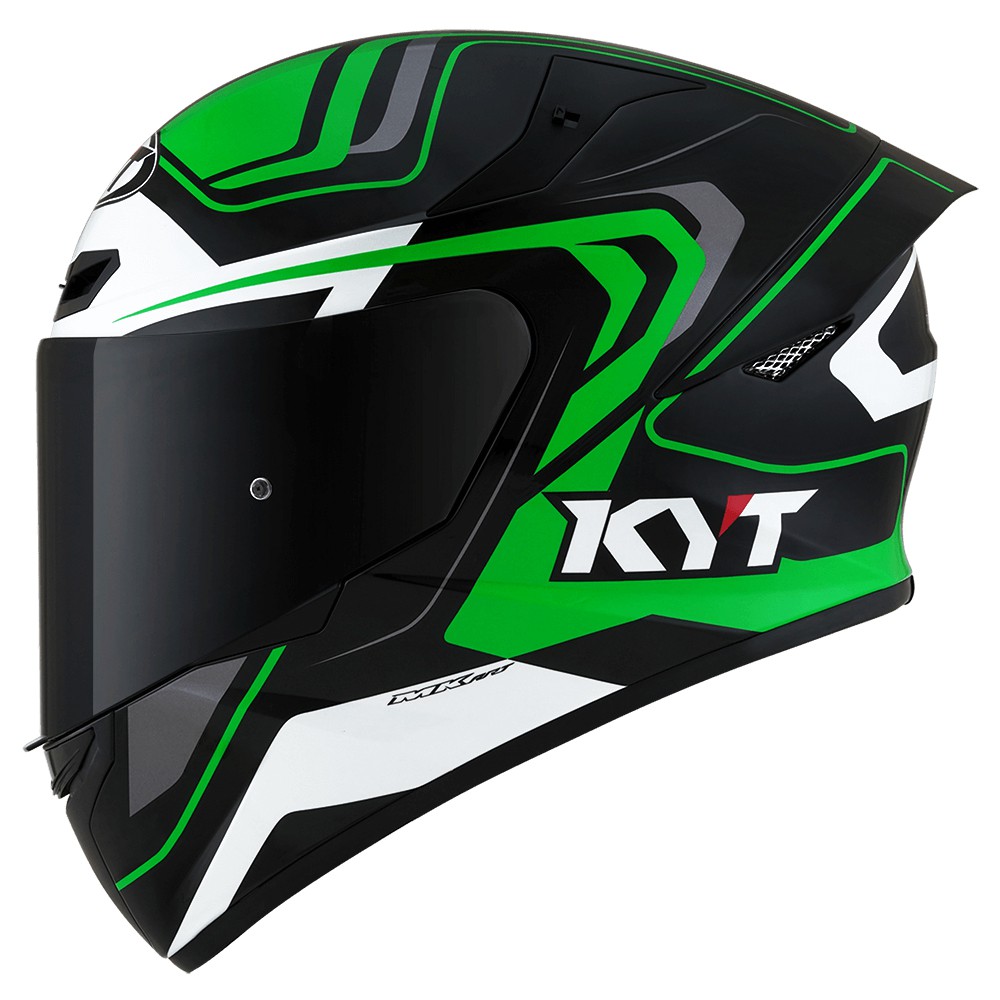 HELM KYT TT COURSE OVERTECH (VISOR CLEAR) - BLACK/GREEN