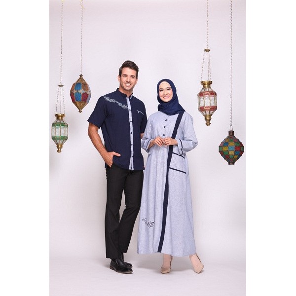 Couple nibras Sarimbit 57 nibras maroon dan navy nibras sarimbit