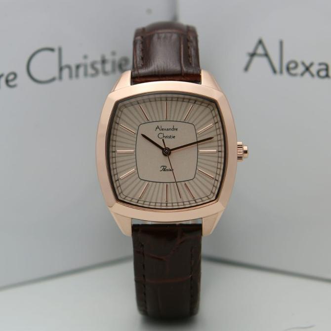 JAM TANGAN WANITA ALEXANDRE CHRISTIE AC 2884 ROSEGOLD BROWN ORIGINAL barang ada