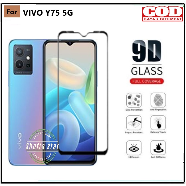 TEMPERED GLASS VIVO Y75 5G T1 5G TG LAYAR ANTIGORES KACA FULL COVER