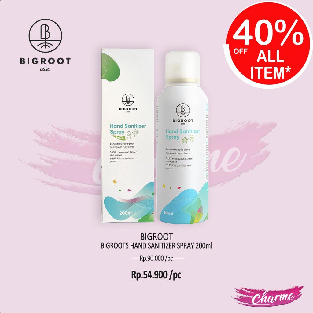 (READY &amp; ORI) Bigroot Hand Sanitizer Spray food grade BPOM 100ml/200ml