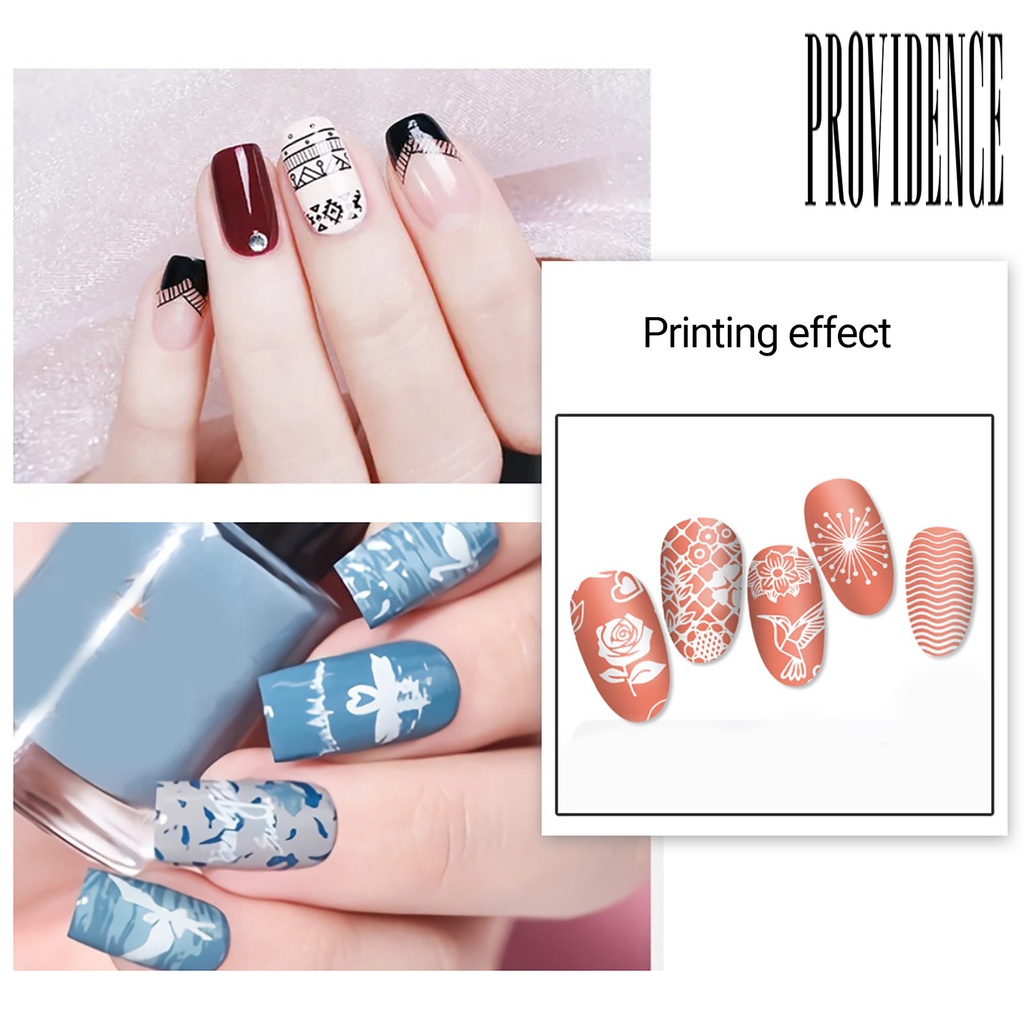 Providence Set Stamper + Scraper Kuku Bahan Silikon Transparan Mudah Dibersihkan Untuk Nail Art