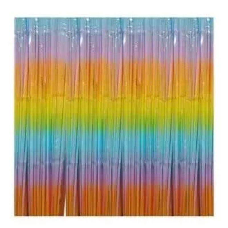 Tirai Rumbai / Tirai Rumbai Rainbow / Tirai Ulang Tahun Pelangi / 2mx1m