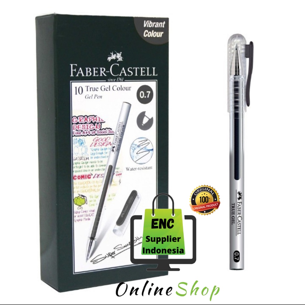 

faber castell 1 Paket pen true gel 8 color fabercastell 0.7 mm bolpen 8w warna pulpen 0.7mm faber castell per set - enc.sup
