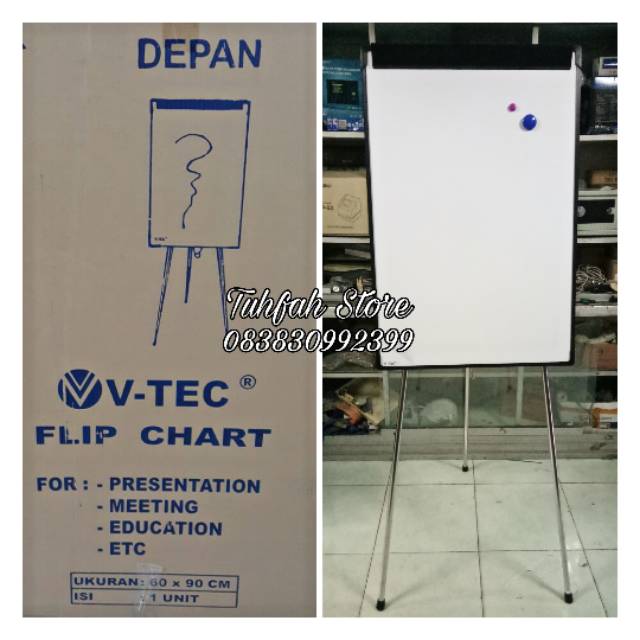 

Papan Tulis Flipchart Magnetic Merk VTEC 60 x 90 cm Whiteboard Magnet