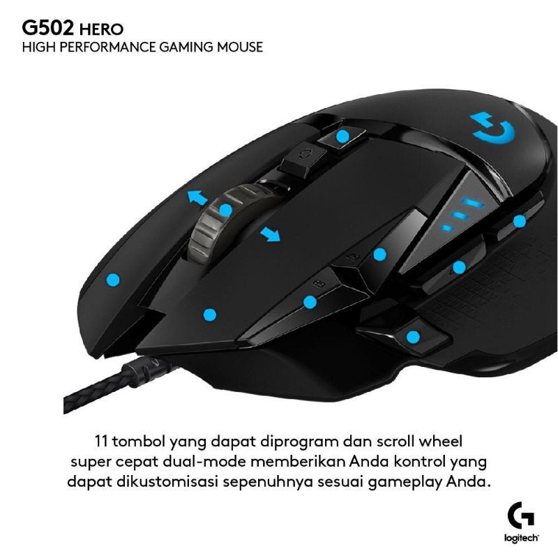 Logitech G502 G 502 Hero High Performance Gaming Mouse