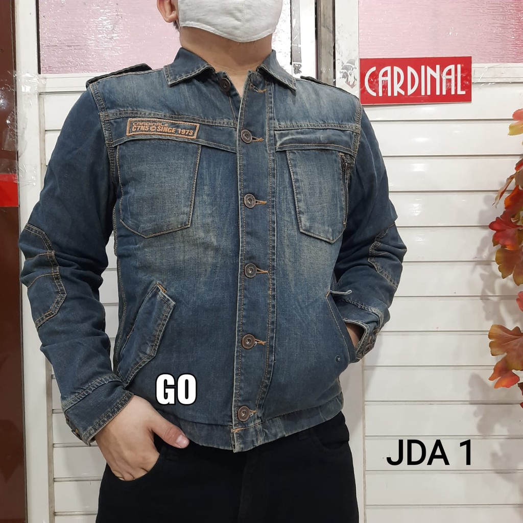 gof JDA CARDINAL JAKET JEANS Cowok Jaket Cowok Denim Bagus Jaket Pria Kancing