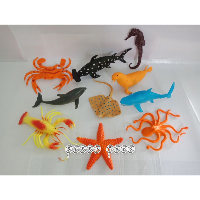 Mainan Hewan / Binatang Laut Set | Ikan - Ikanan Murah (Bahan Karet - Awet)