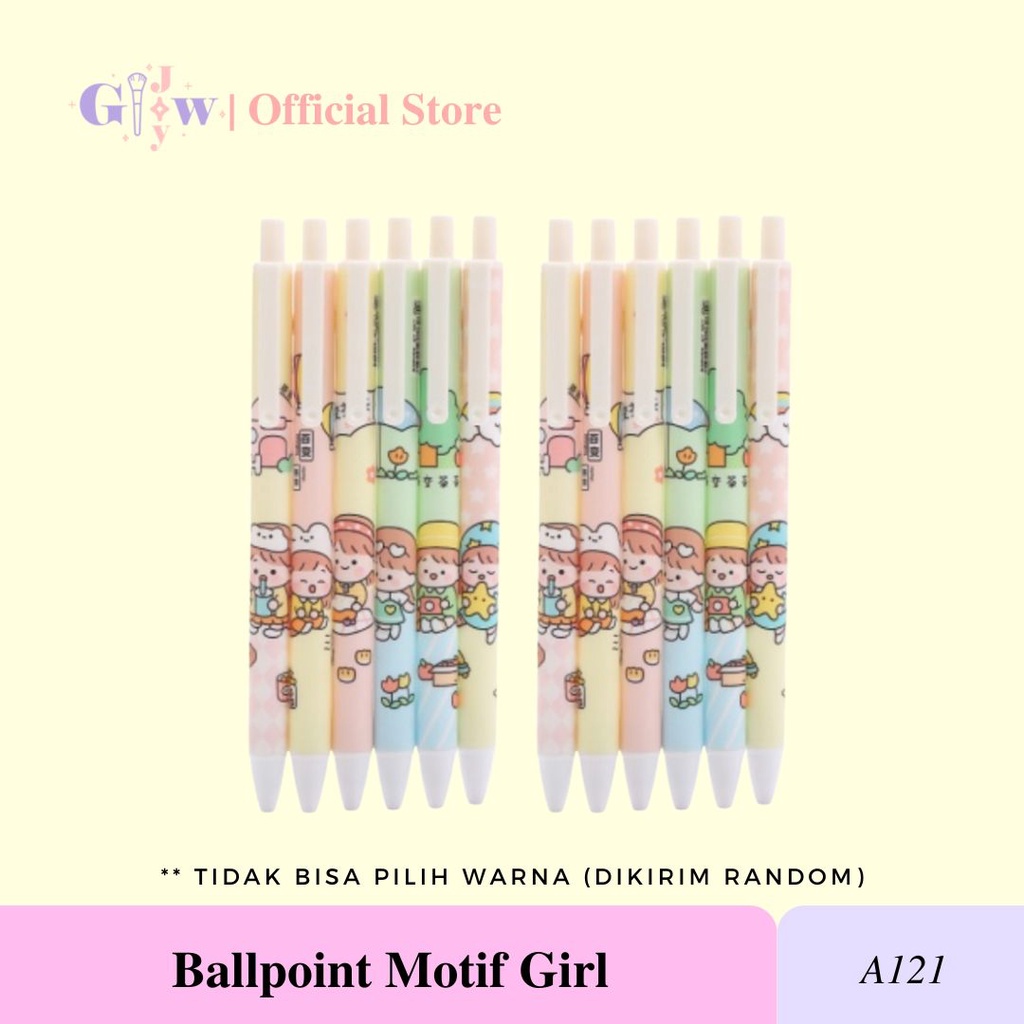 A121 BALLPOINT GIRL disney pulpen tinta biru hitam lucu imut atk alat tulis kantor buku pensil penghapus tipe tip x spidol highlighter surat remaja kertas menggambar sekolah perlengkapan cute murah penggaris aksesories aksesoris stationery plastik