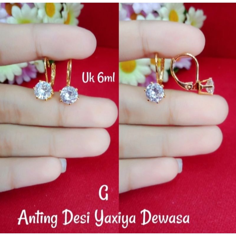 anting Desi lapis emas 18k