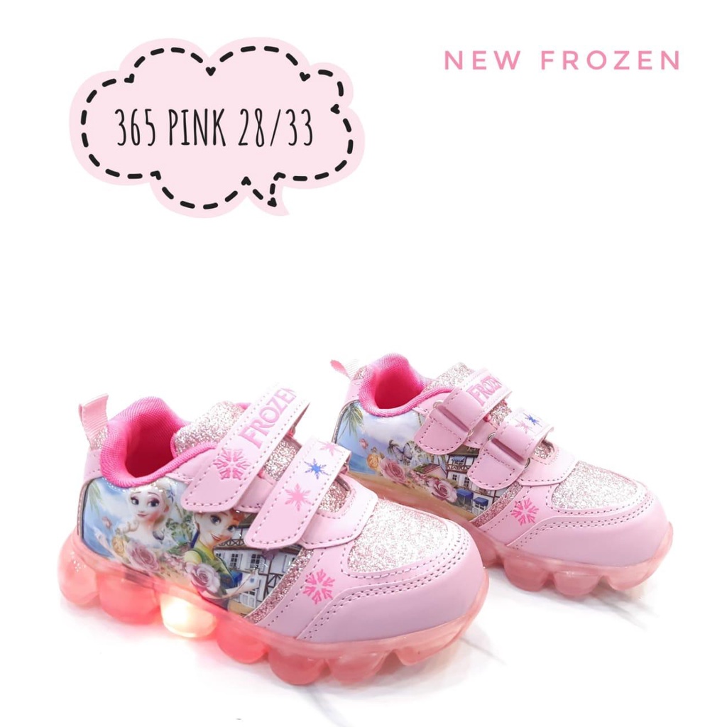 7.7   TERMURAH Sepatu anak LED FROZEN model gliter/SEPATU ANAK-ANAK  #Shopeehaul