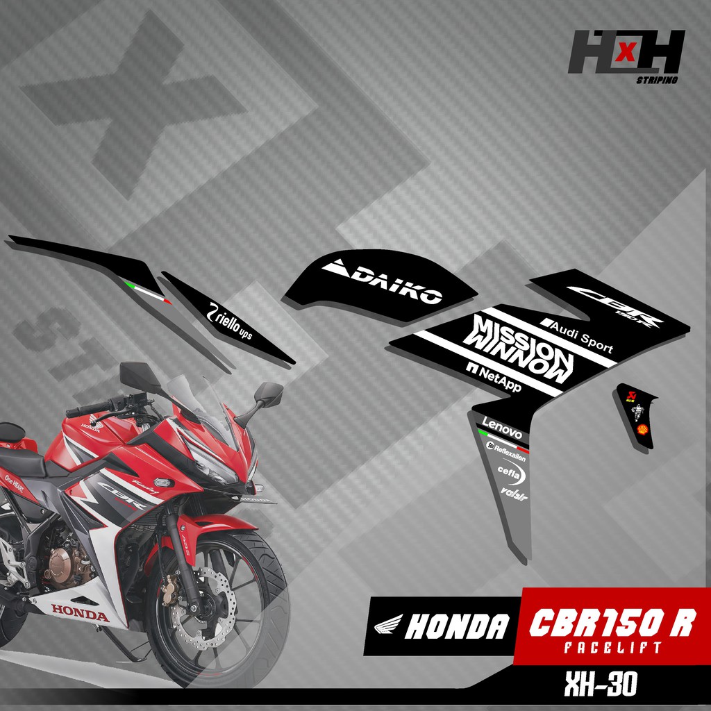 Sticker Striping Lis Variasi CBR 150 R Facelift XH-30 MISSION WINNOW