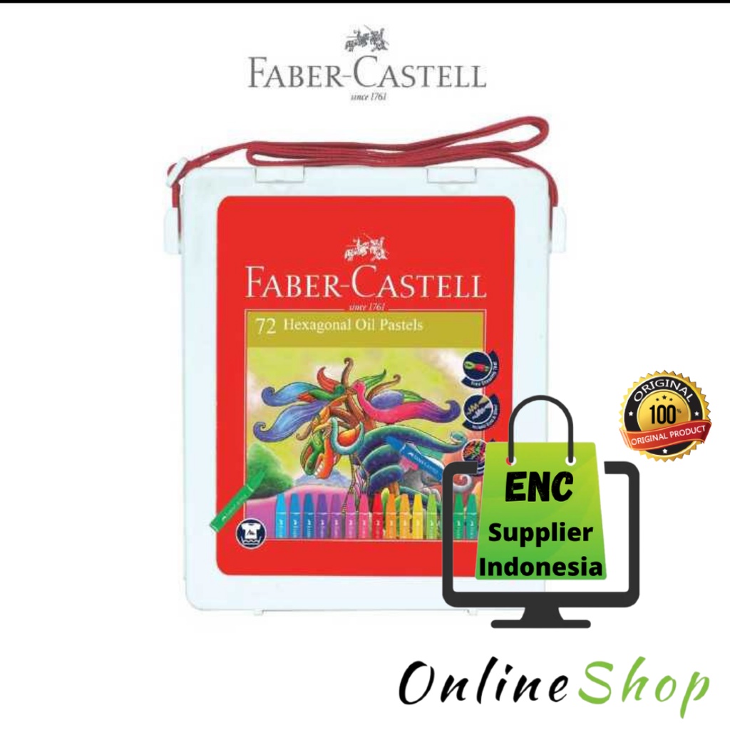 

fabercastell 1 buah Crayon 72 warna faber castell oil pastel hexagonal tas putih per set - enc.sup